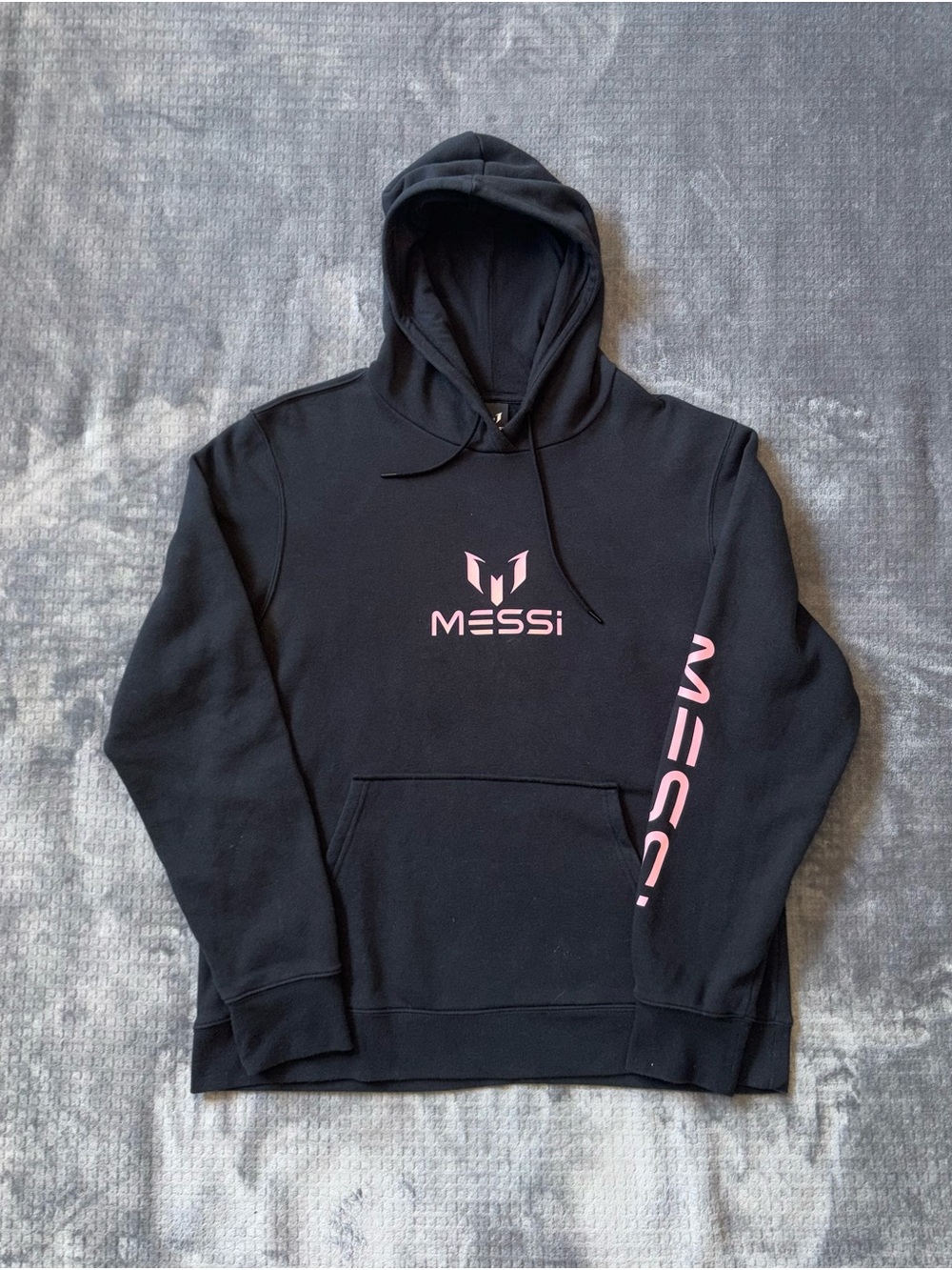 Messi Collection Men's XL Black/Pink Pullover Hoodie GOAT Graphic  Pockets